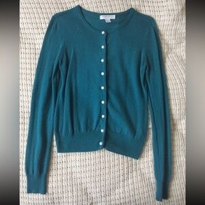Forever 21 Teal Button-Up Cardigan